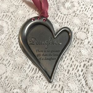 Gloria Duchin Inc. Pewter Heart Daughter Ornament